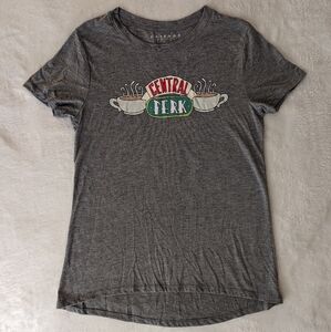 Friends Shirt Womens Med Gray Short Sleeve Central Perk Coffee Tee TV Show